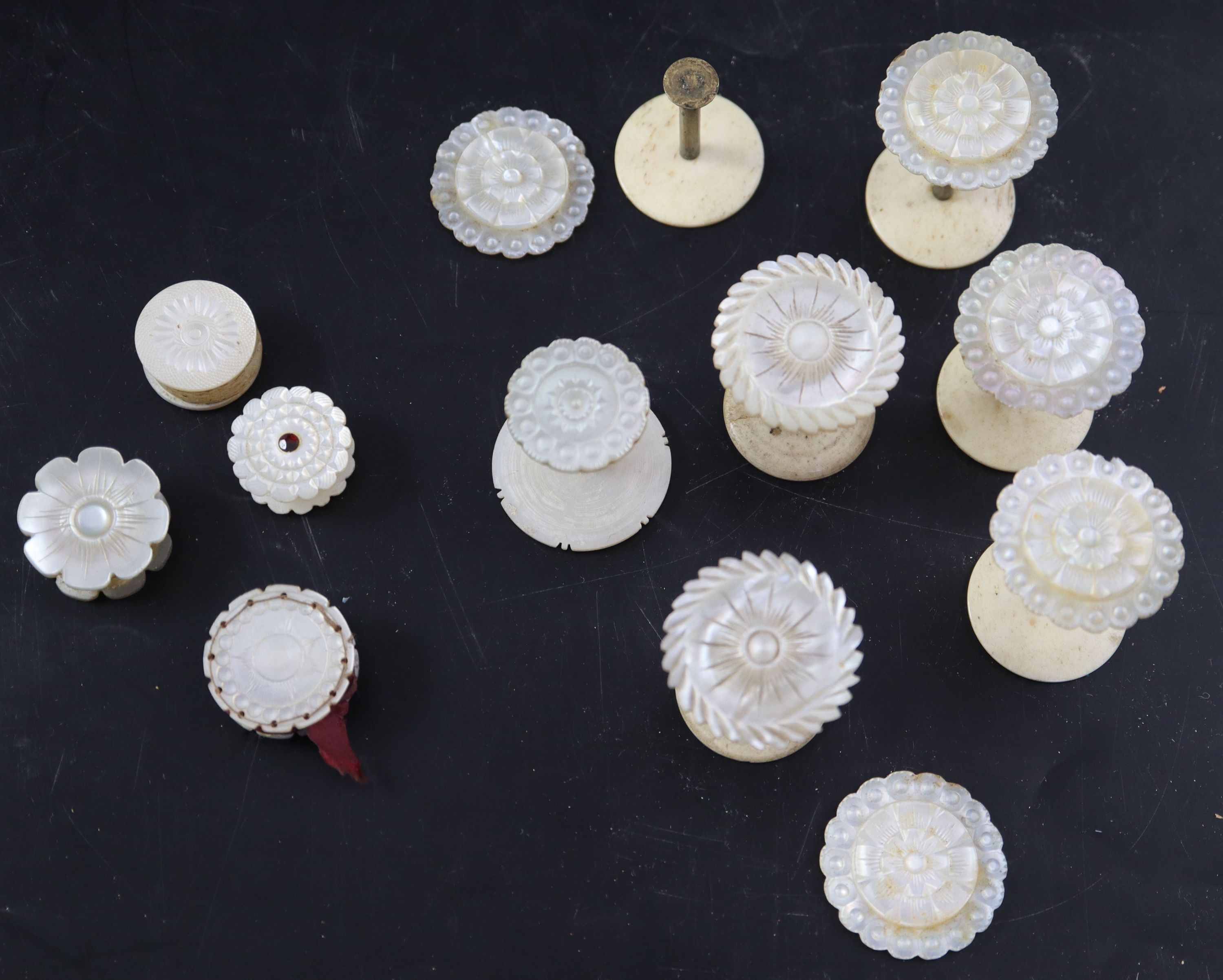 A group of 19th century Palais Royale sewing accessories